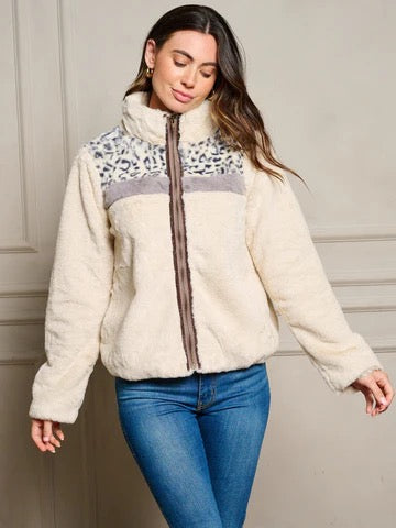 Leopard Sherpa Jacket