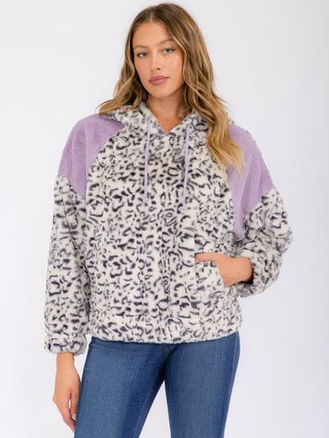 Leopard Hooded Sherpa Jacket