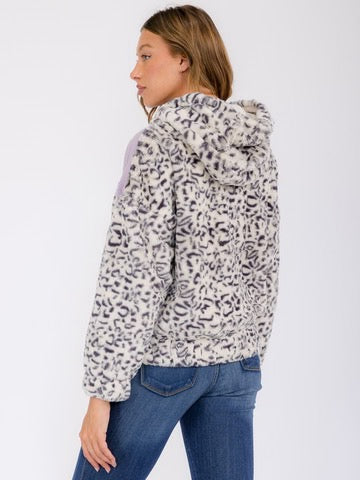 Leopard Hooded Sherpa Jacket