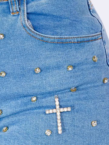 Cross Studded Denim