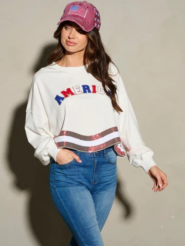 Americana Crop Sweater